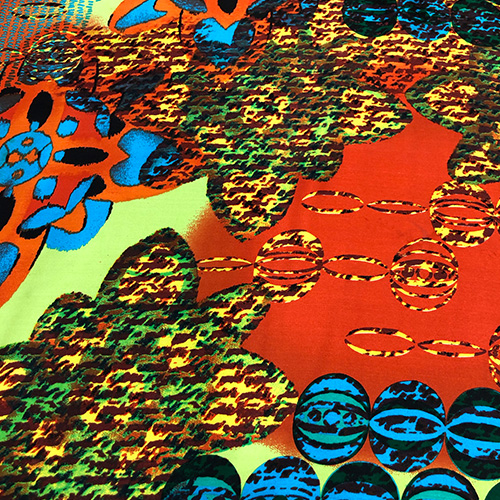 Beads And More Print On Pure Silk Satin