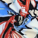 Bloomingdales (Red And Blue) Print On Banana Crepe S23 BCPS5