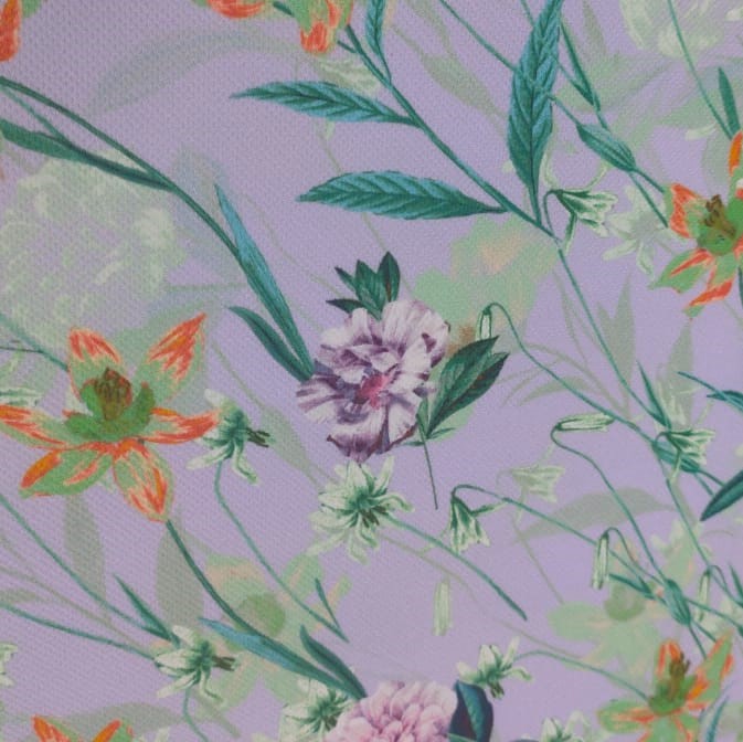 Tropical Galore (Lilac) Print On Roberto Cavalli  RCPS28