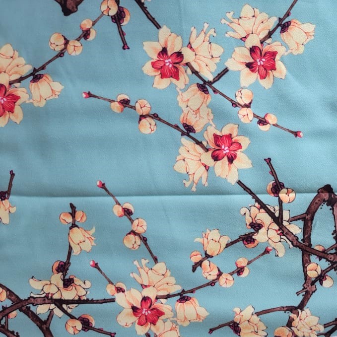 Blooming Blossom Print On Banana Crepe S23-BCPS3