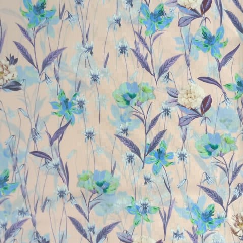 Tropical Galore (Beige Blue) Print On Roberto Cavalli  RCPS27