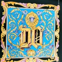 Green Aladin Print On Korean Satin S23-KSPS48