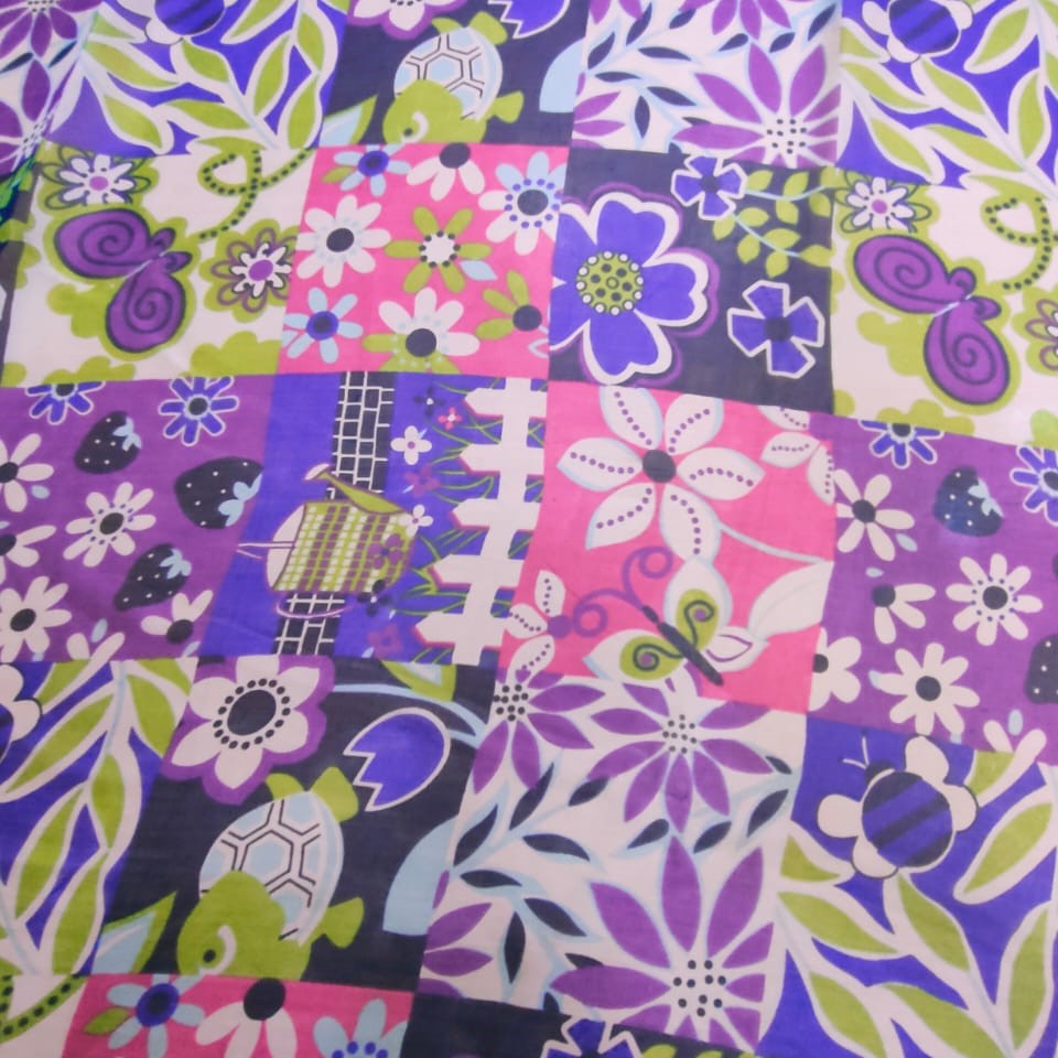 Backyard (Pink) Print On Silk Chiffon S23-SCPS06