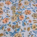 Sky Blue Base Floral Base Print On Sumo Satin S23-SSPS15