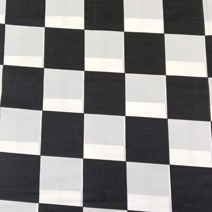 Big Checks Print On Sandwash Crepe S24 SCPS02