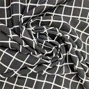 Black & White Checks Print On Sandwash Crepe S24 SCPS04