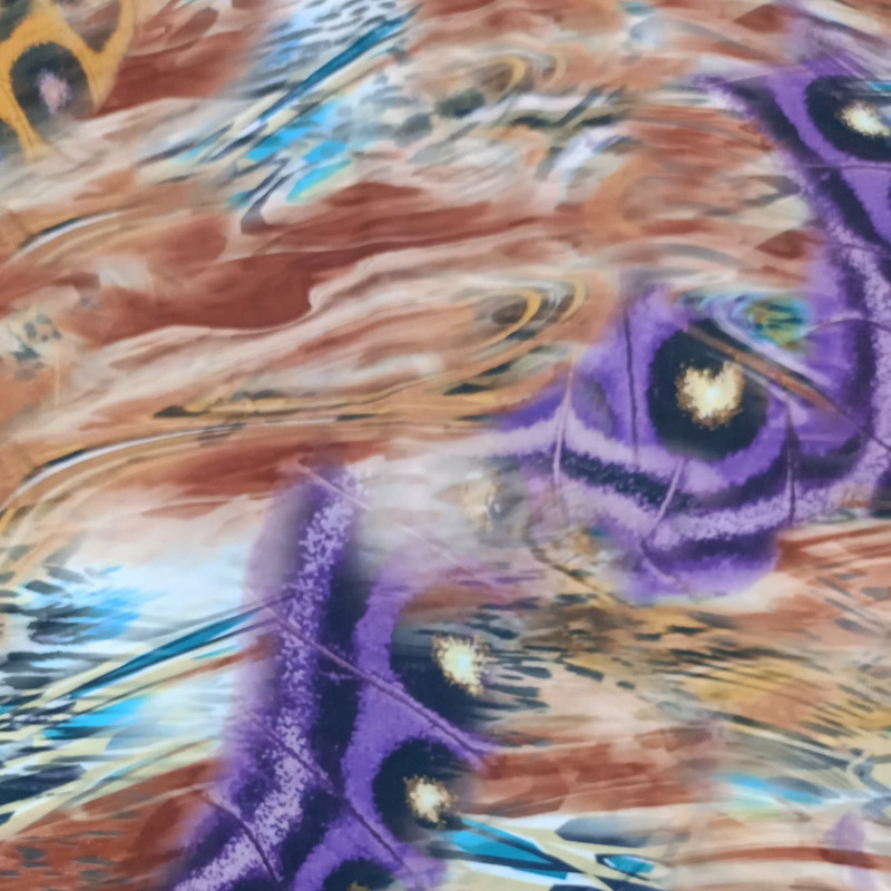 Peacock Fur Art Print On Korean Satin S23-KSPS85