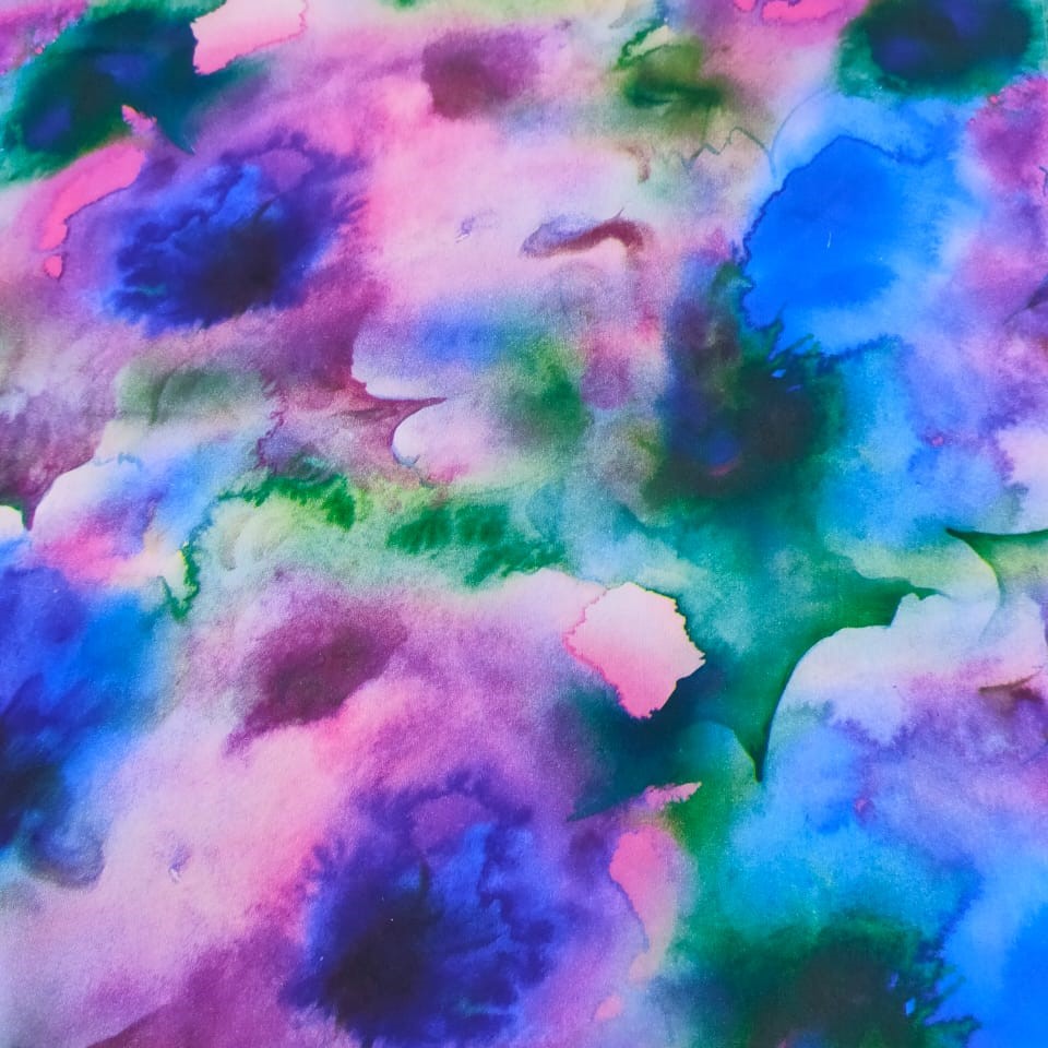 Cloud Print On Korean Satin S23-KSPS37