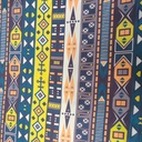 Yellow Bohemian Print On Korean Satin S23-KSPS118