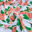 Pink Flower Print On Korean Satin S23 KSPS81