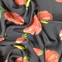 Red Rose Print On Korean Satin S23 KSPS98