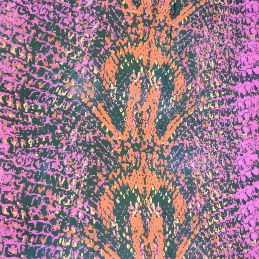 Voilet Tree Print On Silk Chiffon S23-SCPS212