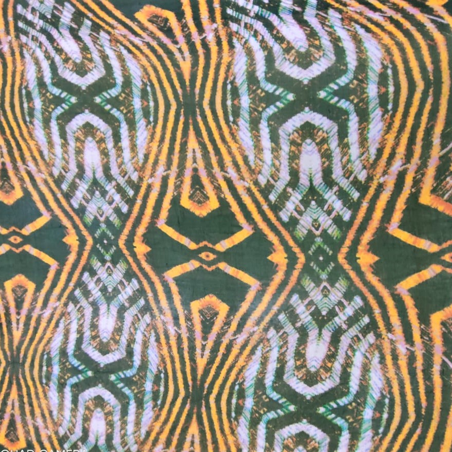 Chevron Print On Silk Chiffon S23-SCPS138