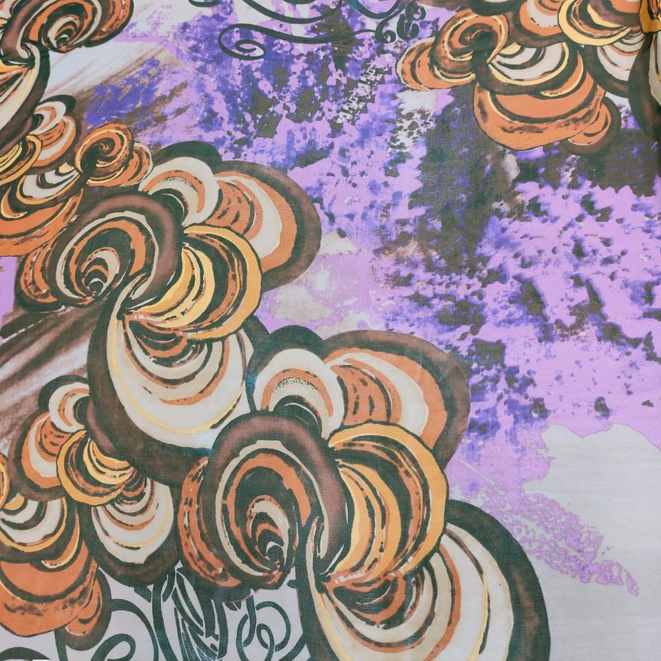 Desert Sea Print On Silk Chiffon S23-SCPS142