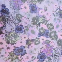 Blue Flower Print On Silk Chiffon S23-SCPS231