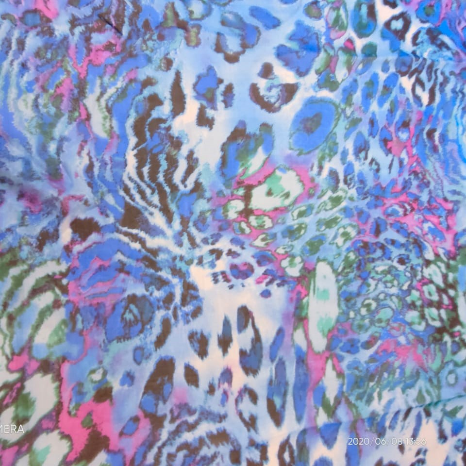 Neon Leopard Print On Silk Chiffon S23-SCPS249