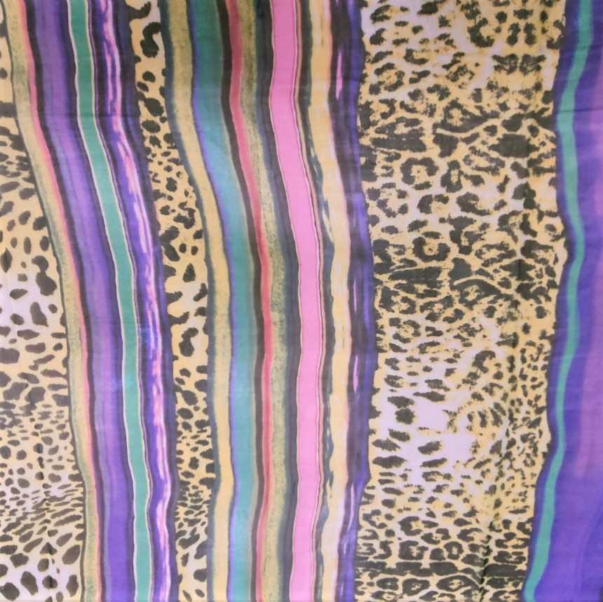 Borders Print On Silk Chiffon S23-SCPS125