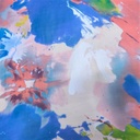 Water Brush Art Print On Silk Chiffon S23-SCPS216