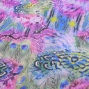 Peacock Print On Silk Chiffon S23-SCPS182