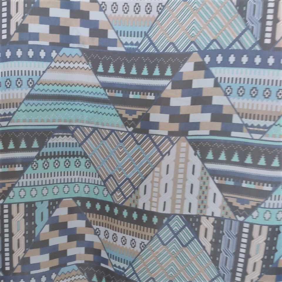 Triangle Print On Flat Chiffon FCPS135