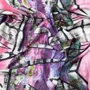 Voilet Mirror Garden Print On Korean Satin S23 KSPS111