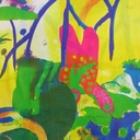 Birds Print On Korean Satin S23 KSPS14