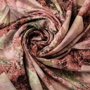 Brown Base Shell Print On French Rayon Dyed Fabric S23 FRPS19