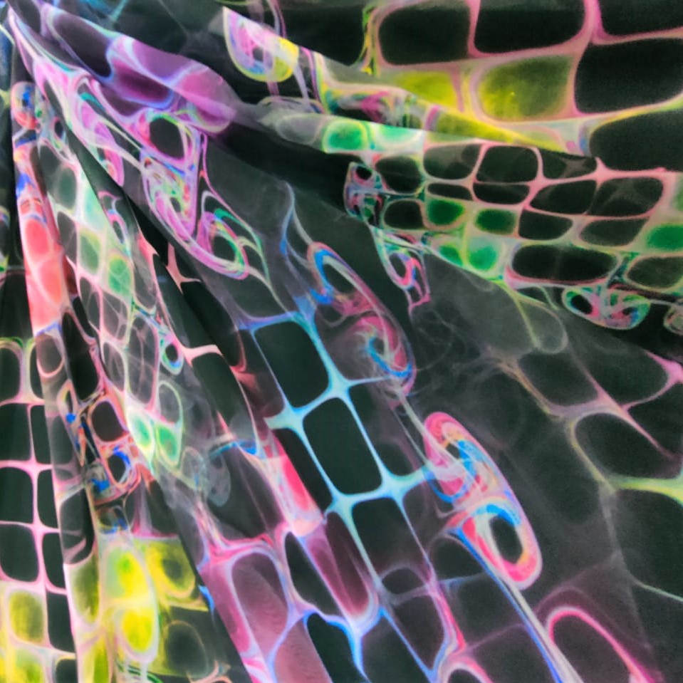 Disco Print On Flat Chiffon FCPS233