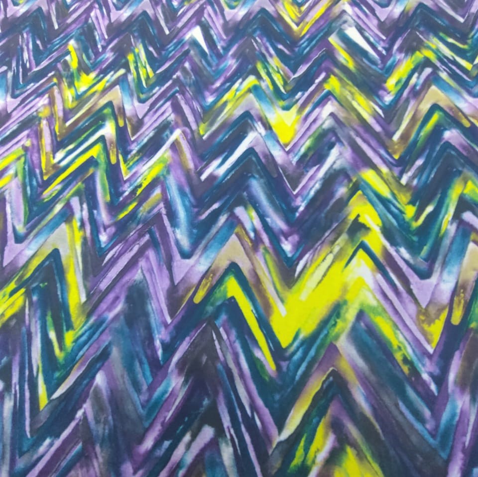 Zig Zag Print On Flat Chiffon FCPS113