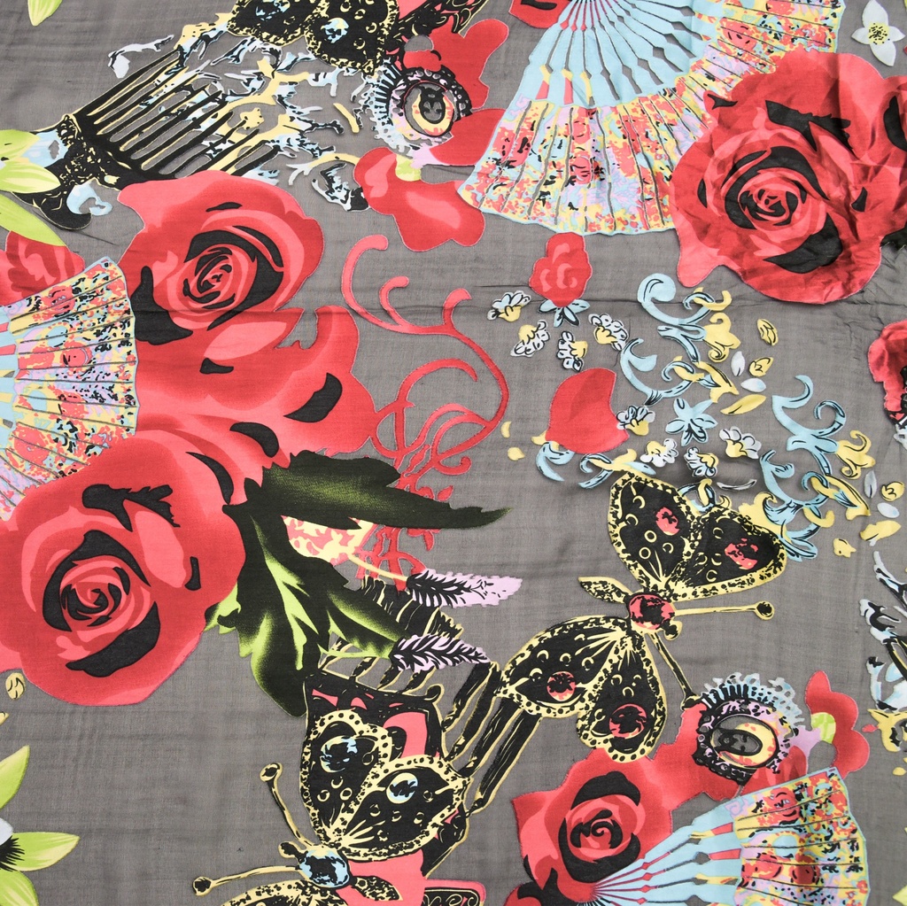 Print On Silk Satin Burnout#04