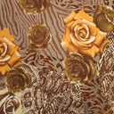 Burn Roses Print On Silk Satin Burnout