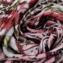 Abstract Print On Silk Satin Burnout