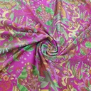 Pink Tropical Print On Cotton Corduroy Fabric