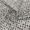 Grey & Black Geometric Print On Cotton Corduroy Fabric