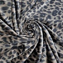 Black & Grey Leopard Print On Velvet Fabric