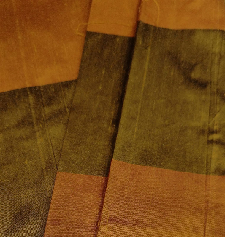 Dupion Silk -Golden & Black-Check