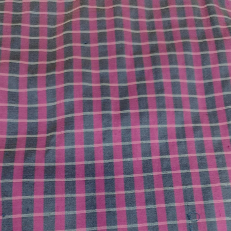 Dupion Silk -Black & Violet'-Check