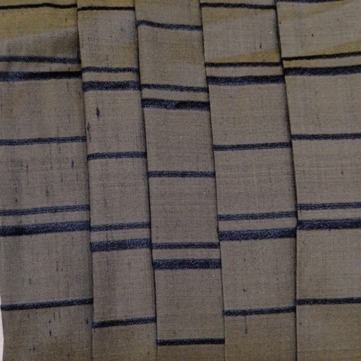 Dupion Silk -Brown & Black-Stripes