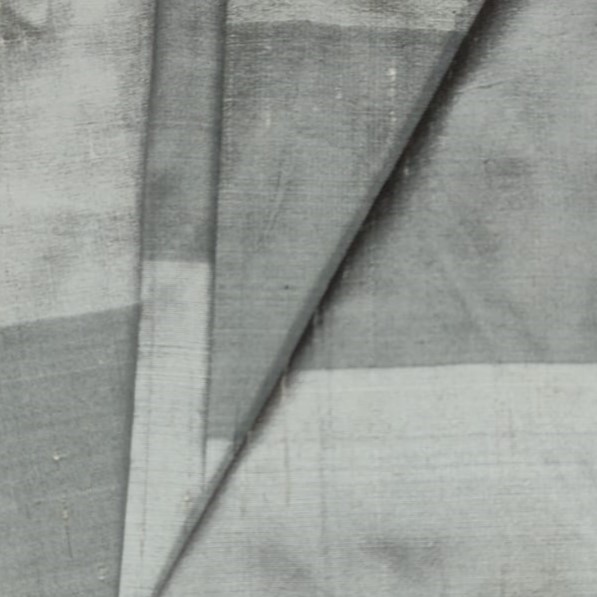 Dupion Silk -White & Silver-Stripes