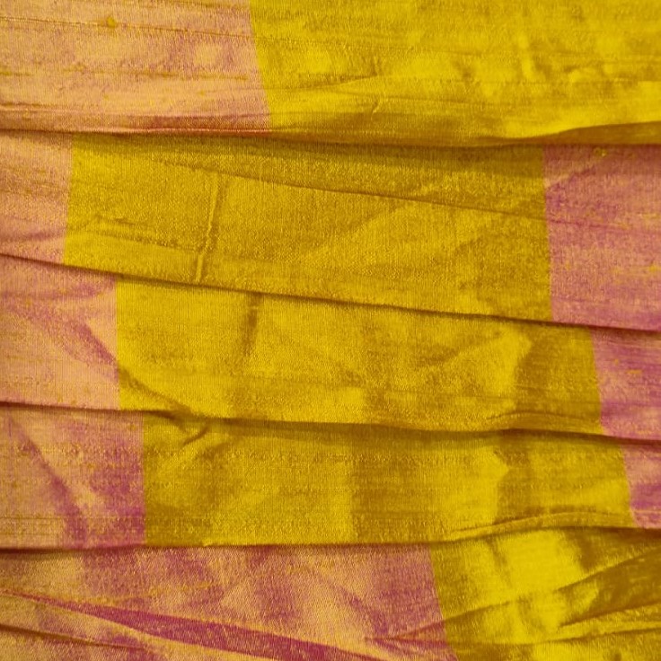 Raw Silk Dupion-Golden & Yellow-Stripes