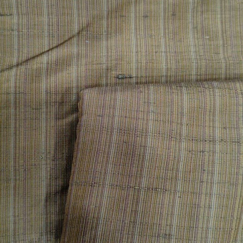 Dupion Silk -Brown & White -Stripes