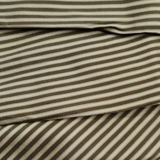 Dupion Silk -Brown & Cream-Stripes