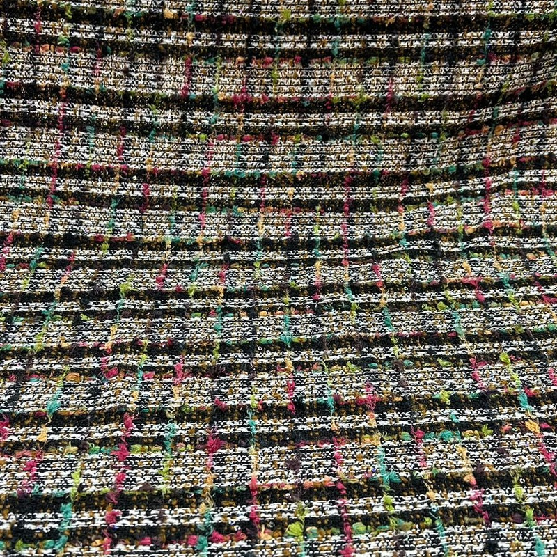 Multicolour Black Boucle Tweed