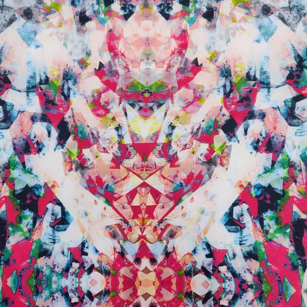 Abstract Red & White Print On Neoprene NPPS05