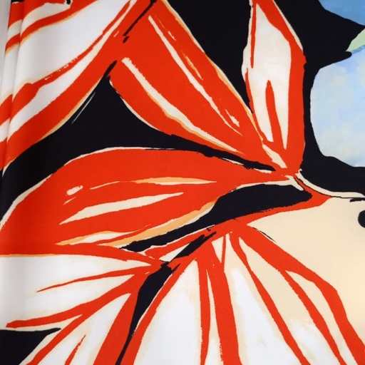 Tropical Print On Banana Crepe S23-BCPS27