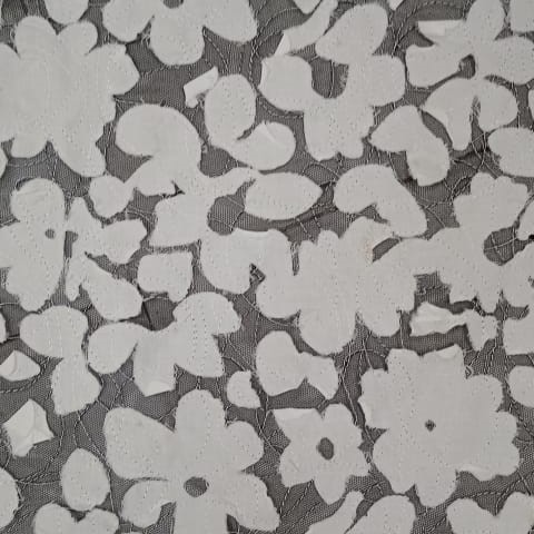 White Cotton Flower Aplie Net Laces Dyed Fabric WLCS02