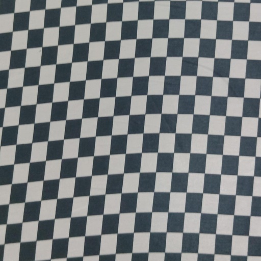 White & Black Check Print On Sandwash Crepe S24 SCPS17