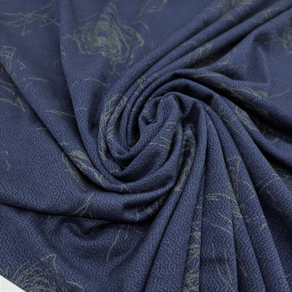 La La Land - Blue & Beige (Crackle Crepe)