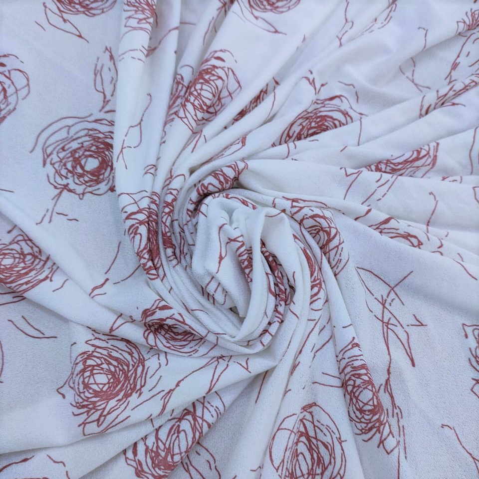 La La Land - White & Red (Crackle Crepe)