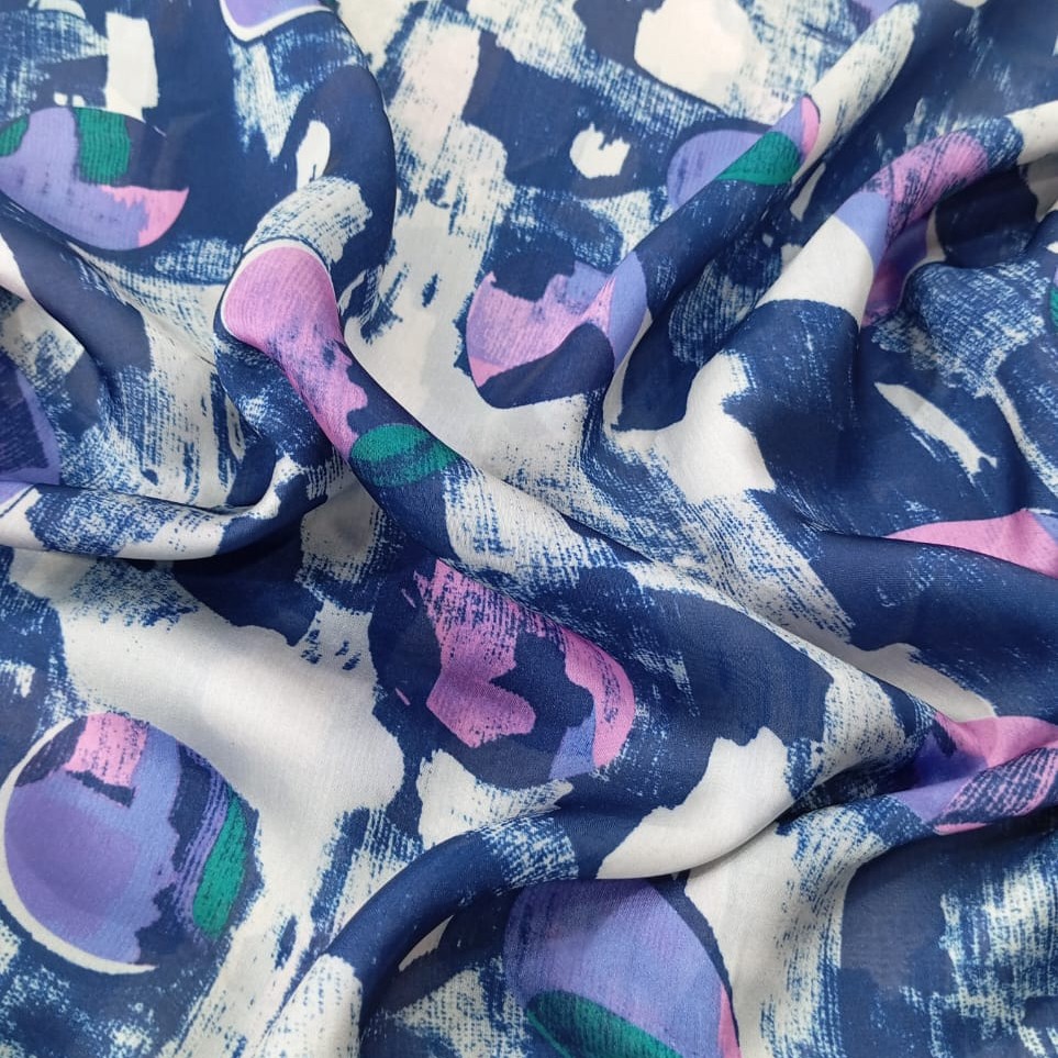 Japenese Shades Art Print On Habutai Satin S24 HSPS57